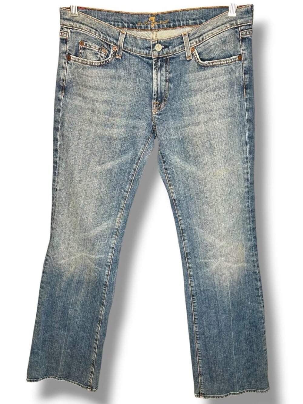 7 for All Mankind Light Medium Wash Flare Jeans Low Rise